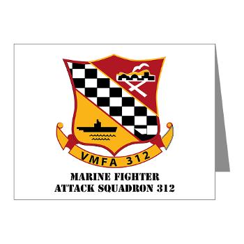 MFAS312 - A01 - 01 - USMC - Marine Fighter Attack Squadron 312 (VMFA-312) with Text - Note Cards (Pk of 20)